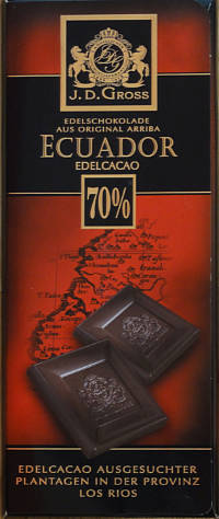 Шоколад тёмный JD Gross Ecuador 70% 125 гр