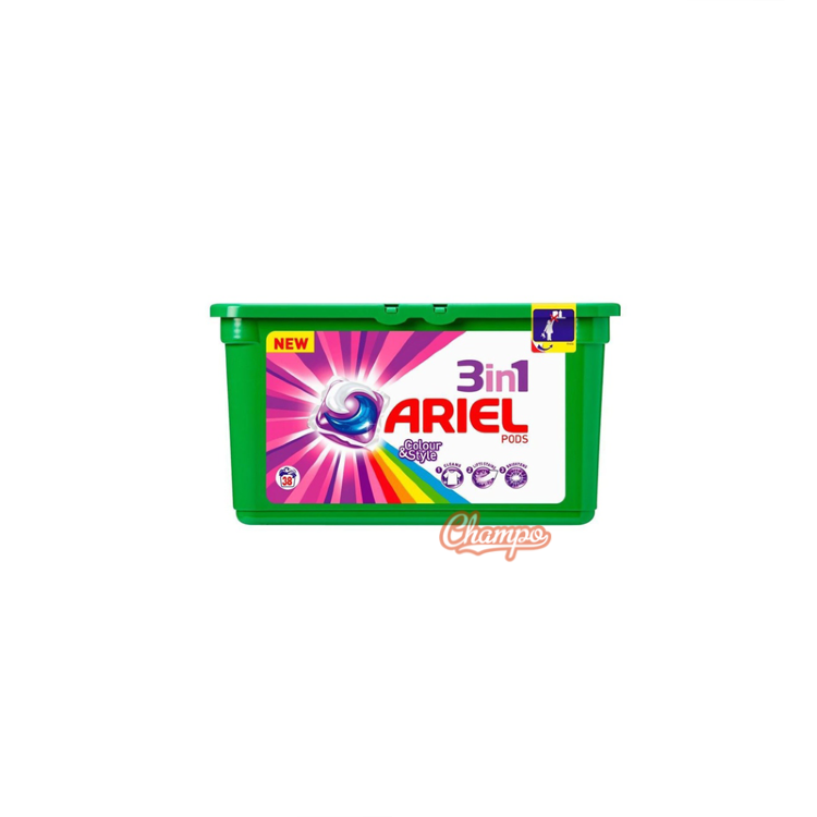 Капсулы для стирки Ariel 3 in 1 Pods Colour & Style 38 шт