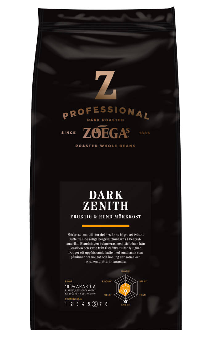 Кофе в зернах Zoegas Dark Zenith 750 гр