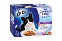 Корм для кошек Latz Junior ассорти мясное/рыбное в желе 12x100 гр